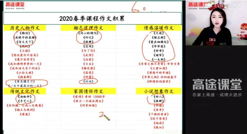 高途2020中考杨思思语文决胜冲刺抢分班，网盘下载(3.39G)