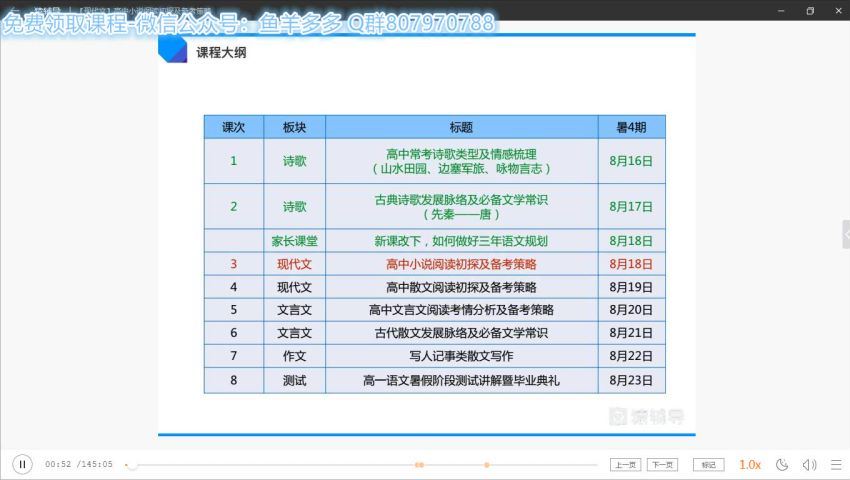 猿辅导高一暑假班语文何燕，百度网盘(3.98G)