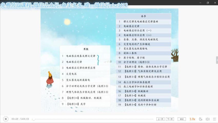 猿辅导高二寒假班物理王浩，百度网盘(4.26G)